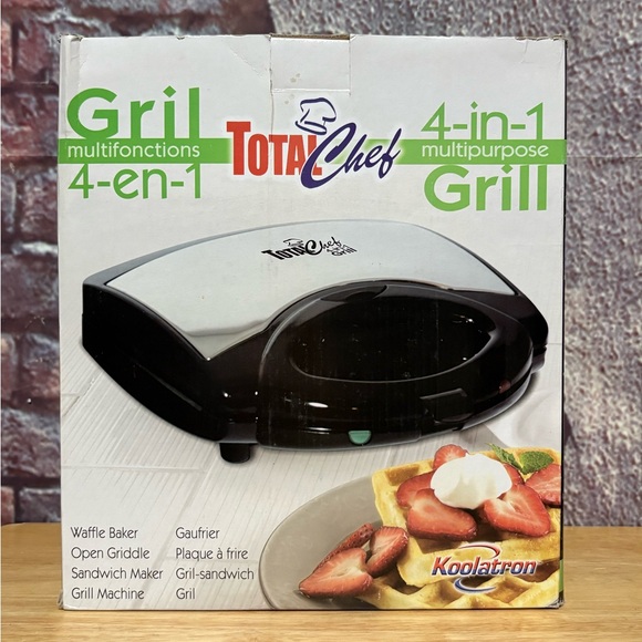 Total Chef 4 In1 Grill Waffle MakerOpen Griddle Sandwich Panini Press